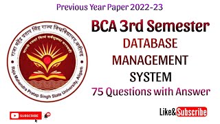 data base management system|Bca mcq|dbms mcq|rmpsu|#mcq #exam #preparation #rmpsu #like #share