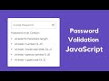 Password validation checks in HTML, CSS, and JavaScript | Check password strength in JavaScript