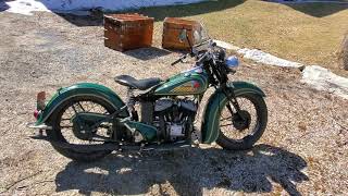 1940 Indian Motorcycle Sport Scout 1st Start of Year. Amazing Antique Motorcycle