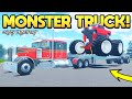 Transporting a MONSTER TRUCK on my TRAILER in Roblox American Plains Mudding!