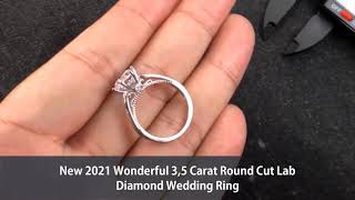 New 2021 Wonderful 3.5 Carat Round Cut Lab Diamond Wedding Ring