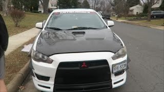 How to install a carbon fiber evo x hood on a lancer GTS (Seibon)