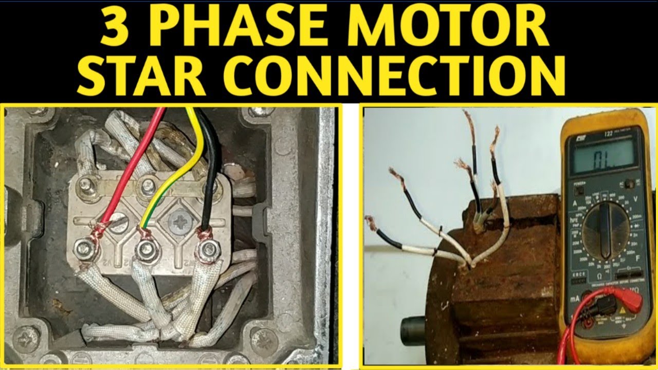 3 PHASE MOTOR मे STAR CONNECTION कैसे करते है! Motor Terminal ...