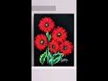 🔴 elegant red flowers painting using round brush shorts