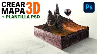 Cómo crear un mapa 3D en Photoshop + plantilla PSD