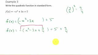 Convert Quadratic Equation To Standard Form Example 3