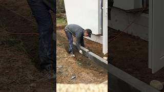 Installation of sidewalk curbs 👌 #automobile #satisfying #pavement #landscape #pavers #garden