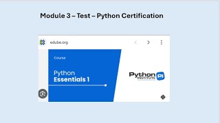 Python Essentials 1 - Module 3 Test - Python certification