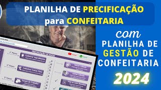 💙[Fácil de usar] Planilha de Precificação para Confeitaria + Gestão de Confeitaria {Bolos e Doces}