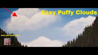 How to paint Realistic Fluffy Clouds with EASY techniques Acrylic Painting  Lesson 2