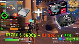 Asus RX 550 4GB + Ryzen 5 5600G \u0026 8GB Fortnite Performance Mode Benchmark Test