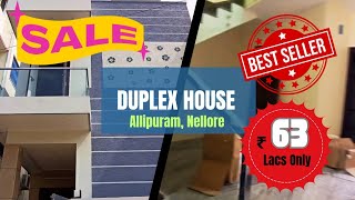 3 BHK Duplex House for Sale near Allipuram,Nellore||₹63 Lacs Only