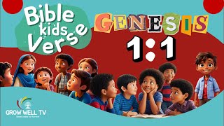 Genesis 1:1 Memory Verse for Kids || Kids Bible Verse || Grow Well Kids TV