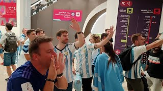 Argentina and Saudi Fans Funny Video at the Metro Station