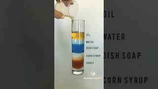 | colourful liquid density gradient | layers of liquid in glass |Awesome science experiment