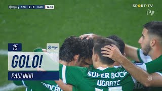 Goal | Golo Paulinho: Sporting (2)-0 Marítimo (Taça da Liga 22/23 - Fase 1 - Jornada 3)