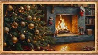 Cozy Christmas Fireplace – Warm Festive Ambience 4K, no sound. Frame Animated Wallpaper.