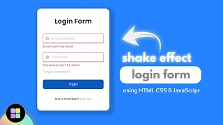 Login Form Validation with Shake Effect using HTML CSS & JavaScript |@TheStackCodeIndonesia