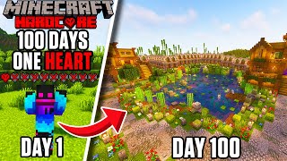 I Survived 100 Days on ONE HEART in Minecraft Hardcore!!