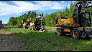 Hanko - Hyvinkää-Radan Sähköistystyöt Rajamäellä 7.6.2022.