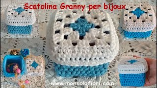 Scatolina Granny porta bijoux #grannycrochet #scatolinauncinetto #portabijoux #uncinetto #crochet