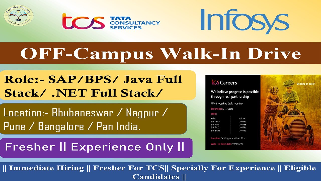 Off- Campus Drive | Both Freshers & Experienced | TCS And Infosys ...