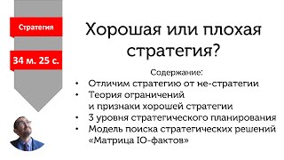 Хорошая или плохая у вас бизнес-стратегия?