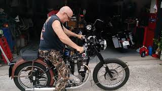 1951 BSA B33 Motorcycle in Restoration; First Start