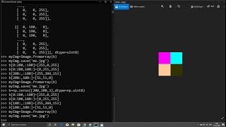python 53 numpy Basic 2D IMAGE Creation,array to image