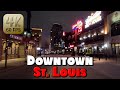 Driving Around Downtown St. Louis, MO at Night in 4k Video