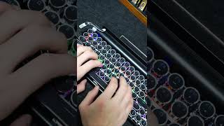 Old-fashioned typewriter Bluetooth keyboard with RGB lighting effects,  Christmas gift #christmas