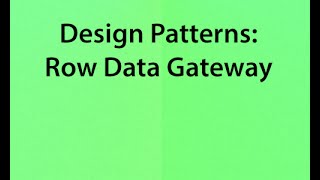 v40 Row Data Gateway