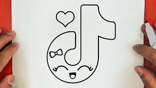 كيف ترسم شعار تيك توك كيوت خطوة بخطوة // How to draw a cute tik tok logo, easy step by step