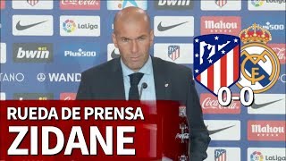 Atlético de Madrid 0-0 Real Madrid | Rueda de prensa de Zidane | Diario AS