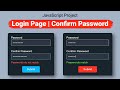 Build a Secure Login Page with Password Confirmation 🔐 | HTML, CSS & JS Tutorial 🚀| MZCode01 #coding
