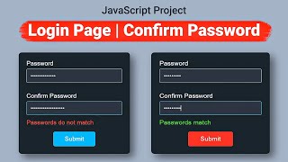 Build a Secure Login Page with Password Confirmation ๐ | HTML, CSS & JS Tutorial ๐| MZCode01 #coding