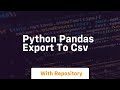 python pandas export to csv