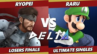 Delta 9 LOSERS FINALS - Ryopei (Snake) Vs. Raru (Luigi) Smash Ultimate - SSBU