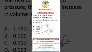 JAMB Chemistry - Charles Law Calculation Question of the Day