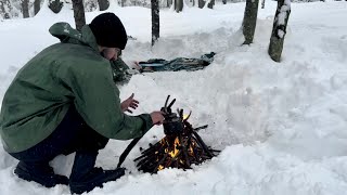 3 Days Alone in a Deadly Snowstorm -No Sleeping Bag! -20c°