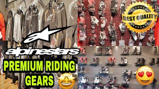 ALPINESTARS Premium RIDING GEARS Showroom in Delhi 😍|| Riding Jacket, Riding Boots, Gloves, Suits 😍