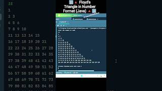 Floyd’s Triangle in Java | Number Format Pattern Printing | LearnWithRehan#java#coding #pattern