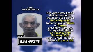 Rufus Hippolyte ~ Short Obituary