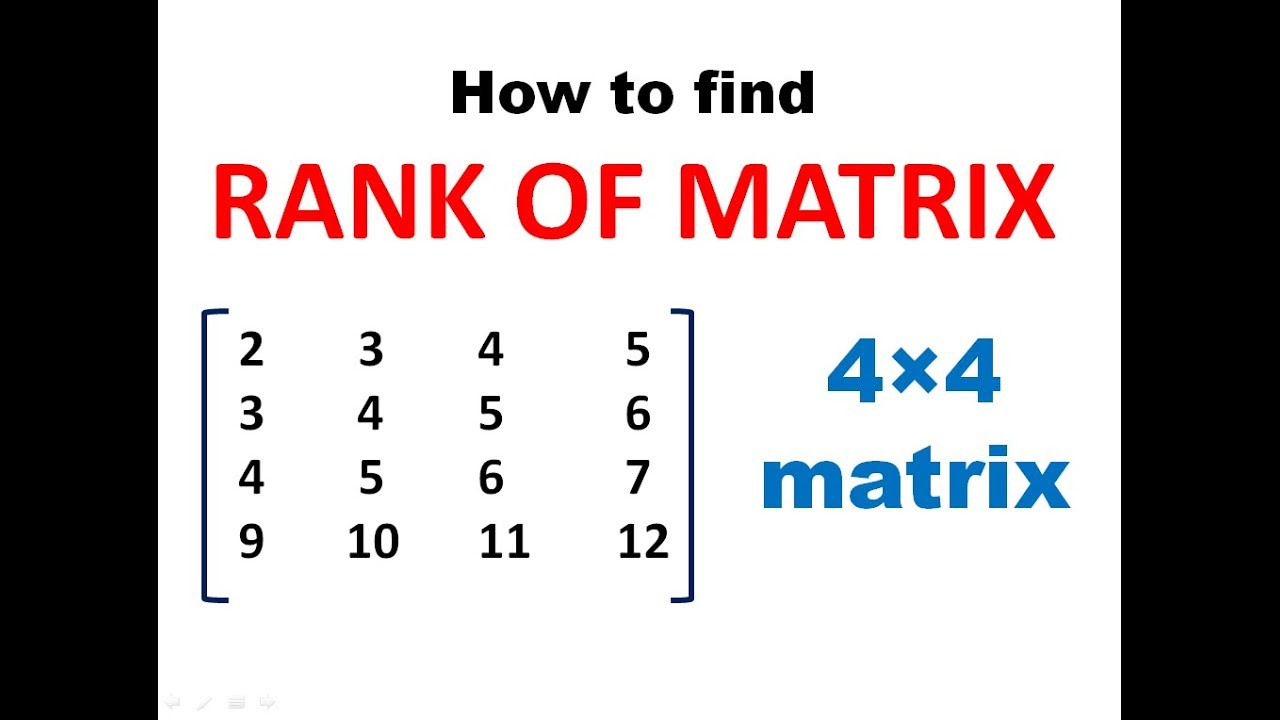 How To Find Rank Of Matrix || RANK OF MATRIX || MATRICES || Engineering ...