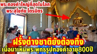 ฝรั่งต่างชาติยังต้องทึ่งเมื่อมาเห็นพระพุทธรูปทองคำอายุ800ปีหนัก5ตันพระทองคำใหญ่ที่สุดในโลก!!