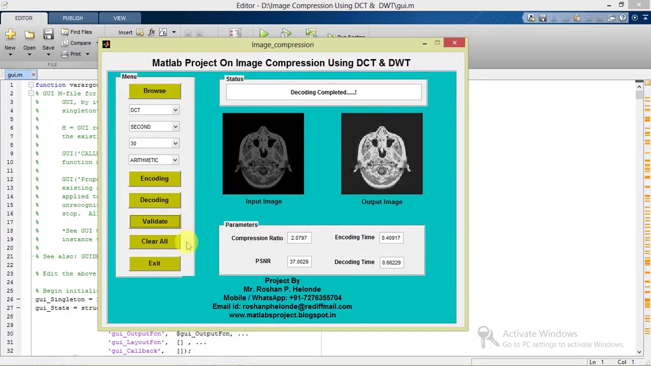 Matlab Code For Image Compression Using Dct And Dwt Youtube