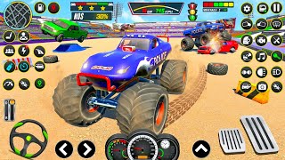US Police Dolphin Monster Truck Derby Demolition Crash Arena Racing Simulator - Android Gameplay.