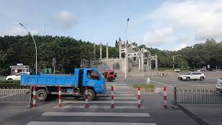 【中山市街景】早上進入城區 交通繁忙🚦🚌 城桂公路》興中道 途經：博愛醫院/孫文公園 18/7/2022 (字幕cc)