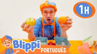 Blippi Aprende o que Pesa Mais | 1 HORA de Blippi em Português | Vídeos Educativos para Crianças