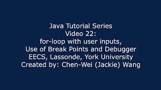 EECS1021 Java Tutorial 22